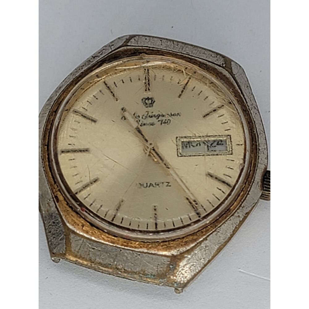 Jules Jurgensen Day/Date Mens Watch Parts/Repair 37mm Non Running Y573-8020